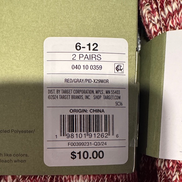 6 PAIRS Goodfellow & Co Men's Maroon and Gray Crew Socks - Picture 3 of 3